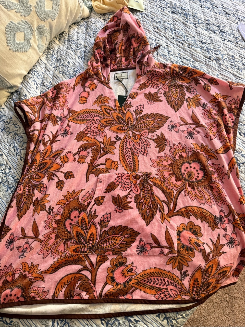 Tuckernuck Pink Floral Terry Hooded Coverup